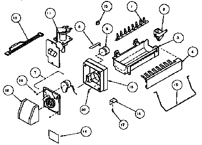 8 Cube Compact Ice Maker - Assembly No. D7824702 Diagram and Parts List for TXI21R-P1168006W  Amana Refrigerator