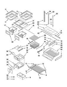 Shelf Parts Diagram and Parts List for JFC2290VPY3  Jenn-Air Refrigerator