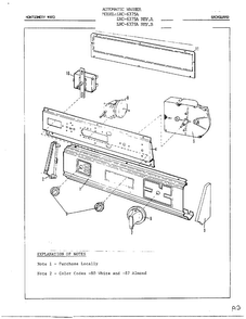 Backguard Diagram and Parts List for 6375A REV A Norge Washer