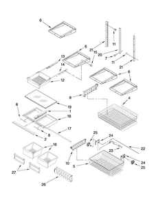 Shelf Parts Diagram and Parts List for MBF2258XEB3  Maytag Refrigerator
