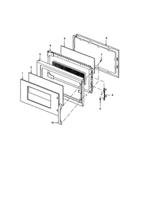 Door Diagram and Parts List for MVH250W-P1323204W  Amana Microwave