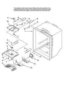 Refrigerator Liner Parts Diagram and Parts List for ABB1921DEW15  Amana Refrigerator