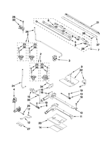 Manifold Parts Diagram and Parts List for MGT8655XW02  Maytag Range