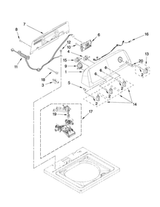 Controls And Water Inlet Parts Diagram and Parts List for NTW4700YQ1  Amana Washer