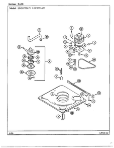 Base Diagram and Parts List for LNC6753A71  Admiral Washer