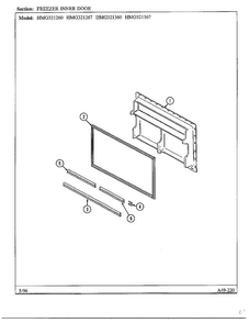 Freezer Inner Door Diagram and Parts List for HMG321267  Admiral Refrigerator