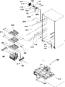 Freezer Shelves And Light Diagram and Parts List for SGD521SW-P1197103WW  Amana Refrigerator