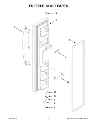 Part Location Diagram of LW10898312 Whirlpool Dor-fip