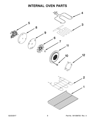 Internal Oven Parts Diagram and Parts List for YMET8820DS03  Maytag Cooktop