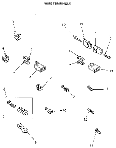 Wire Terminals Diagram and Parts List for NE4813L43738  Speed Queen Dryer
