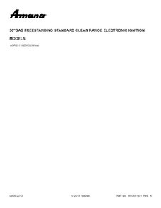 Cover Sheet Diagram and Parts List for AGR3311WDW3  Amana Range