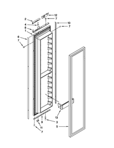 Freezer Door Parts Diagram and Parts List for JS42NXFXDW03  Jenn-Air Refrigerator