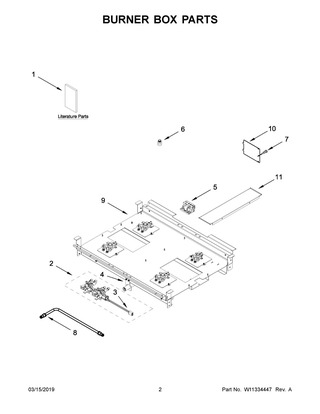 Burner Box Parts Diagram and Parts List for JDRP430HM00  Maytag Range