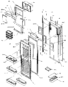 Fresh Food Door Diagram and Parts List for SXDE27N-P1162206W  Amana Refrigerator