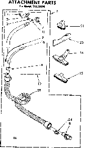 Attachment Parts Diagram and Parts List for 11620910  Kenmore Canister Vacuum