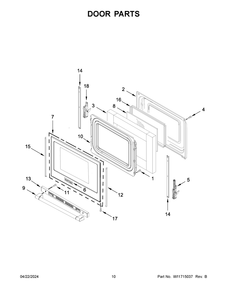 Door Parts Diagram and Parts List for MGR6600PZ1  Maytag Range