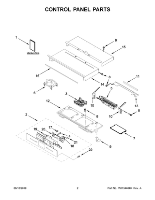 Control Panel Parts Diagram and Parts List for JJW2430IM00  Maytag Wall Oven