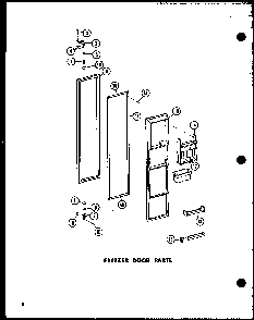 Freezer Door Parts Diagram and Parts List for SRI-22E-A-P74870-11WA  Amana Refrigerator