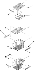 Fz Shelf Diagram and Parts List for ARSE667BS1  Amana Refrigerator