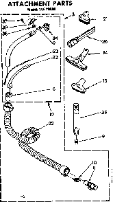 Attachment Parts Diagram and Parts List for 11629880  Kenmore Canister Vacuum