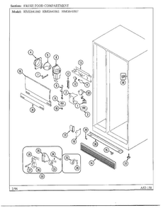 Fresh Food Compartment Diagram and Parts List for 641861  Admiral Refrigerator