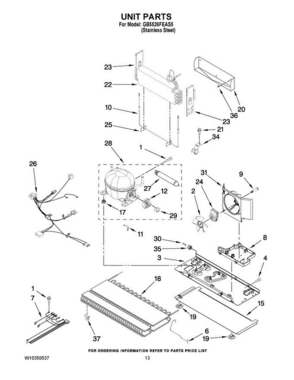 07 - Unit Parts Diagram and Parts List for GB5526FEAS5  Maytag Refrigerator