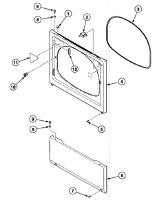 Front Panel Diagram and Parts List for SSGT09QF  Speed Queen Dryer