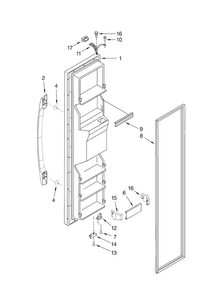 Freezer Door Parts Diagram and Parts List for ASD2522WEB00  Amana Refrigerator