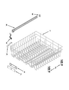 Upper Rack And Track Parts Diagram and Parts List for JDB8000AWB2  Jenn-Air Dishwasher