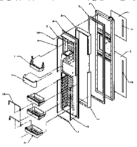 Freezer Door Diagram and Parts List for SXD25A-P1162436W  Amana Refrigerator