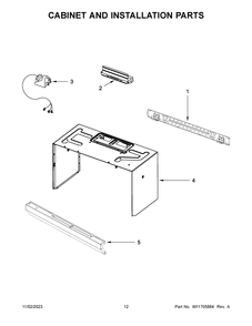 Cabinet And Installation Parts Diagram and Parts List for YAMV2307PFS07  Amana Microwave