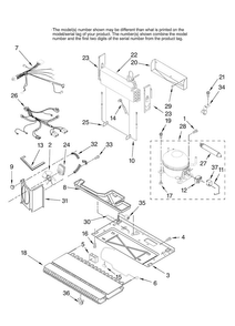 Unit Parts Diagram and Parts List for AFD2535DEW14  Amana Refrigerator