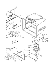Freezer Liner Parts Diagram and Parts List for JFC2089BEP00  Jenn-Air Refrigerator