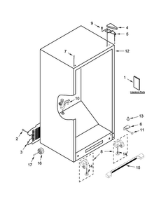 Cabinet Parts Diagram and Parts List for AZB33X18DW00  Amana Freezer