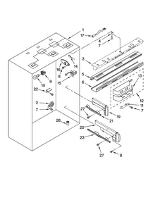 Refrigerator Liner Parts Diagram and Parts List for JB36SEFXRB00  Jenn-Air Refrigerator