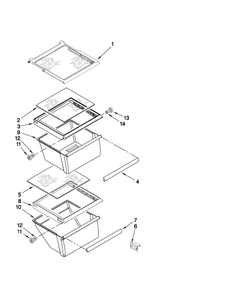 Refrigerator Shelf Parts Diagram and Parts List for MSD2242VES03  Maytag Refrigerator