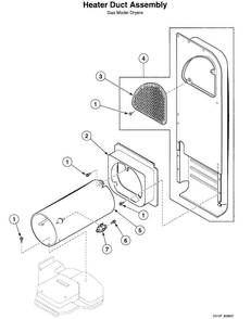 Heater Duct Assy Diagram and Parts List for LTSA9AWN  Speed Queen Washer Dryer Combo