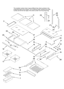 Shelf Parts Diagram and Parts List for AFI2538AES13  Amana Refrigerator