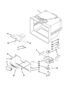 Freezer Liner Parts Diagram and Parts List for MBF1953YEB4  Maytag Refrigerator
