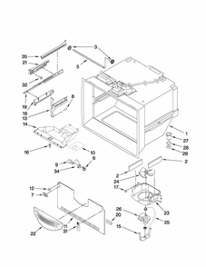 Freezer Liner Parts Diagram and Parts List for G32526PEKS6  Maytag Refrigerator
