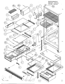 Cabinet Shelving Diagram and Parts List for TZ21Q  Amana Refrigerator
