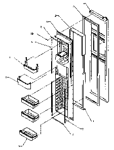 Freezer Door Diagram and Parts List for SSD22NBL-P1162413WL  Amana Refrigerator