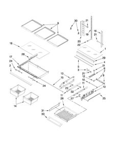 Shelf Parts Diagram and Parts List for MFI2269VEW4  Maytag Refrigerator