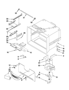 Freezer Liner Parts Diagram and Parts List for MFF2558VEB7  Maytag Refrigerator