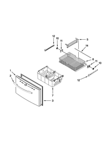 Freezer Door Parts Diagram and Parts List for MFI2665XEB7  Maytag Refrigerator
