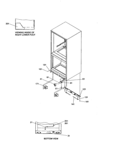 Insulation And Roller Diagram and Parts List for BR18V2C-P1320708WC  Amana Refrigerator