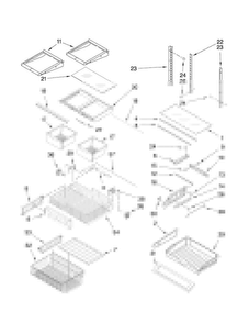 Shelf Parts Diagram and Parts List for JFC2089WEP2  Jenn-Air Refrigerator