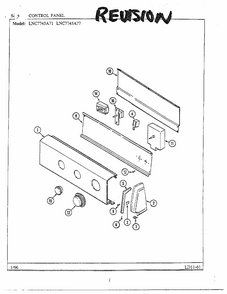 Control Panel Diagram and Parts List for LNC7745A71  Maytag Dryer