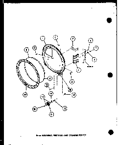 Rear Bulkhead Diagram and Parts List for CE3402L P1118309WL Amana Dryer