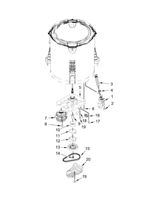 Gearcase, Motor And Pump Parts Diagram and Parts List for MVWC415EW0  Maytag Washer